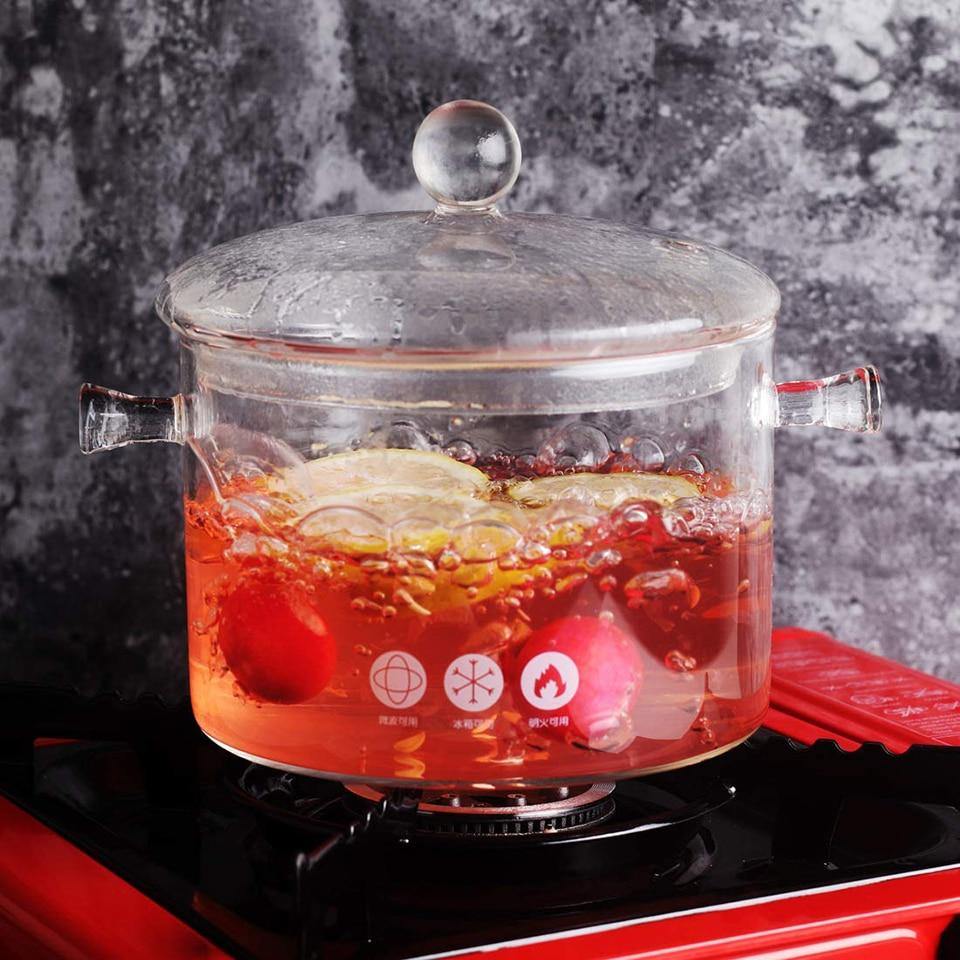 Transparent Glass Cooking Pot